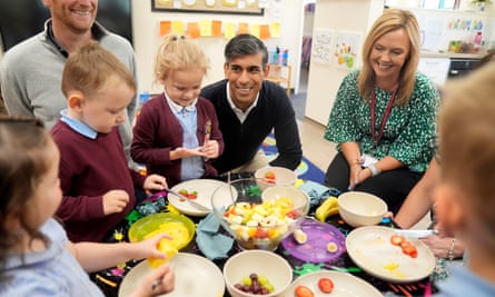 Rishi Sunak at Holy Trinity Rosehill CE primary school in Teesside.