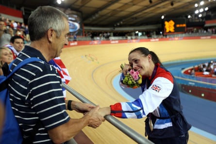 With her father, Max, at the London Olympics.