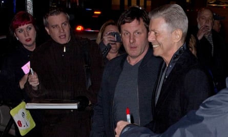 David Bowie arrives at the premiere of the musical Lazarus.