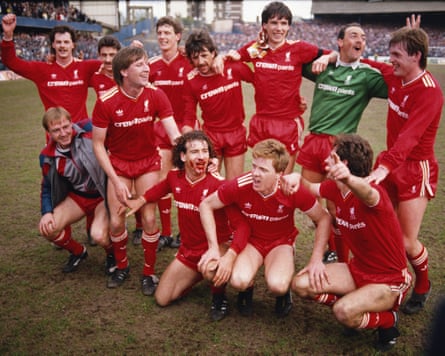 Player-manager Kenny Dalglish and Liverpool celebrate winning the 1985-86 First Division at Stamford Bridge
