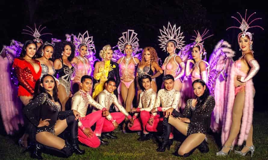 Thai performers in Newcastle with Thanyakarn Rattanarak pictured wearing black in the bottom right.