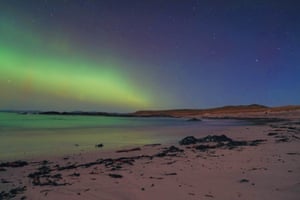 The northern lights over the Hebrides in Scotland