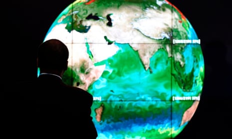 A climate map of the Earth, on display during the UN climate change conference in Paris in 2015