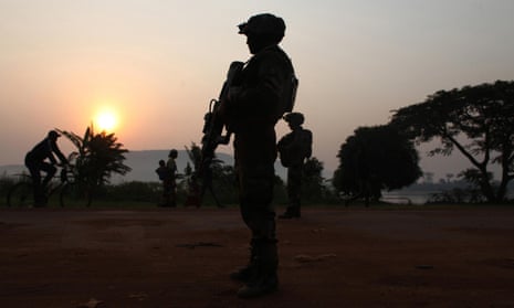 A French soldier at daybreak in Bangui, Central African Republic, in 2013. 