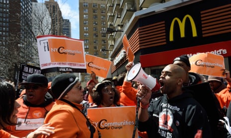 fight for $15 protest outside mcdonald's