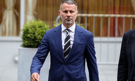 The former footballer Ryan Giggs arrives at Manchester crown court on Thursday