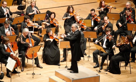 Zubin Mehta conducting the Israel Philharmonic in a performance at the Athens Megaron in 2015. 
