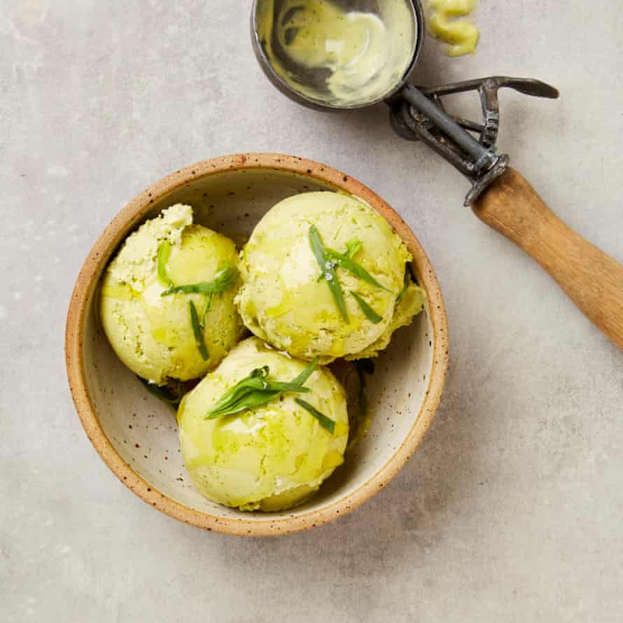 Mark Diacono’s tarragon and olive oil ice cream.