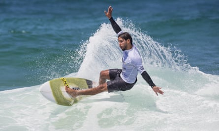 A surfer taking part in Newcastle’s annual Surfest competition.