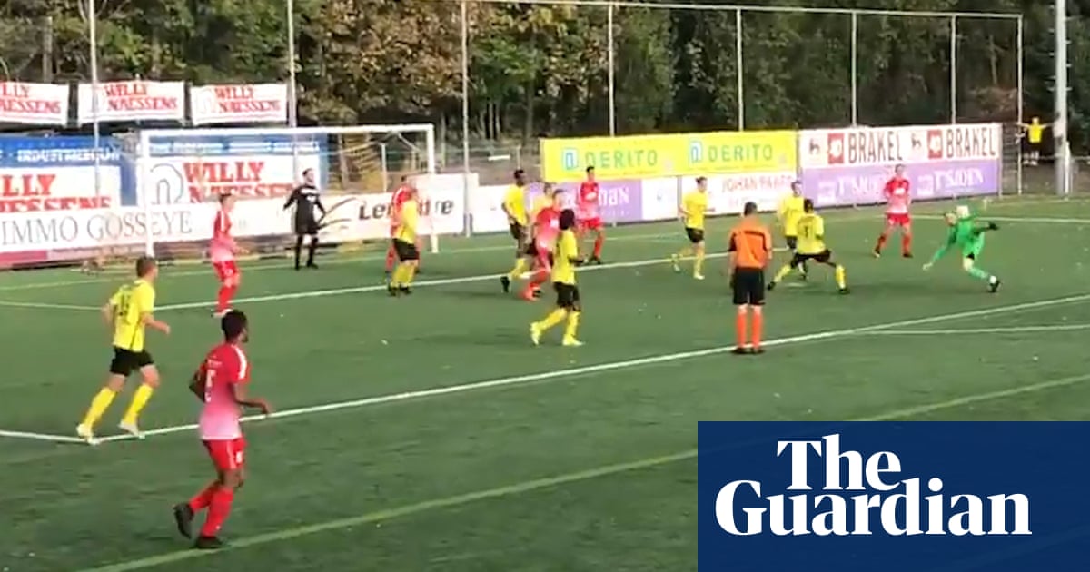 Goalkeeper scores spectacular injury-time equaliser in Belgium – video