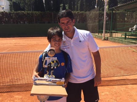 A young Carlos Alcaraz and his former coach Kiko Navarro