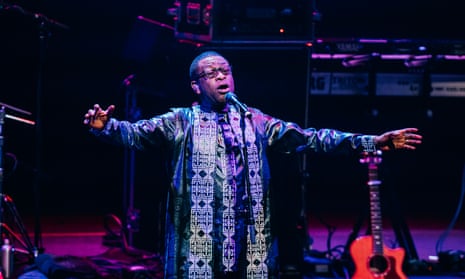Youssou N’Dour performing at the Barbican, London.