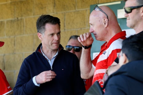 NSW premier Chris Minns attends the first Singleton Roosters football matches since the bus tragedy
