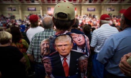 A supporter at a Donald Trump rally in North Carolina, 2016.