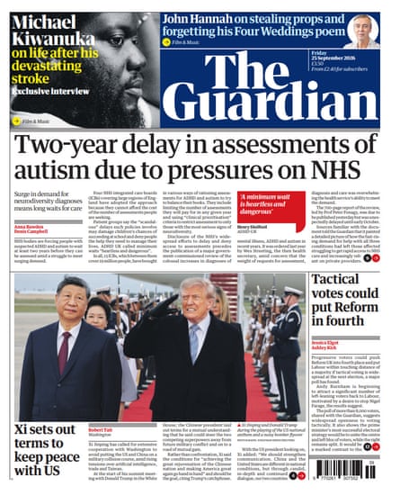 The Guardian front page