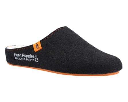 Hush Puppies Black/Orange Mens Recycled Good Slippers