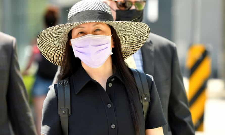 Huawei’s chief financial officer, Meng Wanzhou, arrives at a court hearing in Vancouver, British Columbia, Canada, on Tuesday.