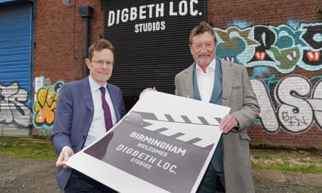 West Midlands mayor, Andy Street (left), and Steven Knight at Digbeth Loc. Studios in Birmingham.