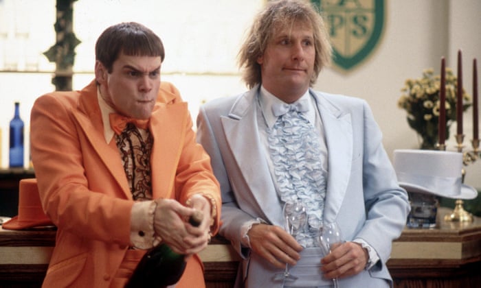 Dumb and Dumber Suit Scene - Harry and Lloyd in their iconic red suits