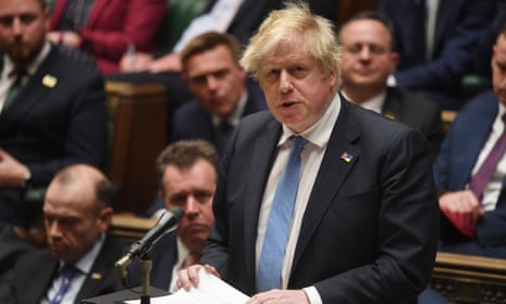 Boris Johnson apologising to MPs for the for the partygate fine in the House of Commons.
