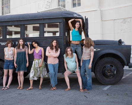 Her last full-length film, Charlie Says, about the women of Charles Manson’s murderous cult. She is pictured second left.
