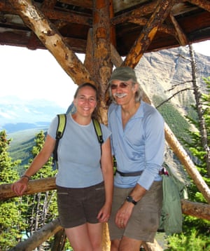 Nykanen and Taylor hiking in Alberta.