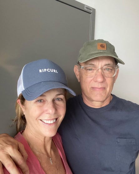 Hanks with Rita Wilson in April, while they were suffering from Covid-19.
