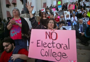 Protester Molly Gosline, who wants to get rid of the electoral college.