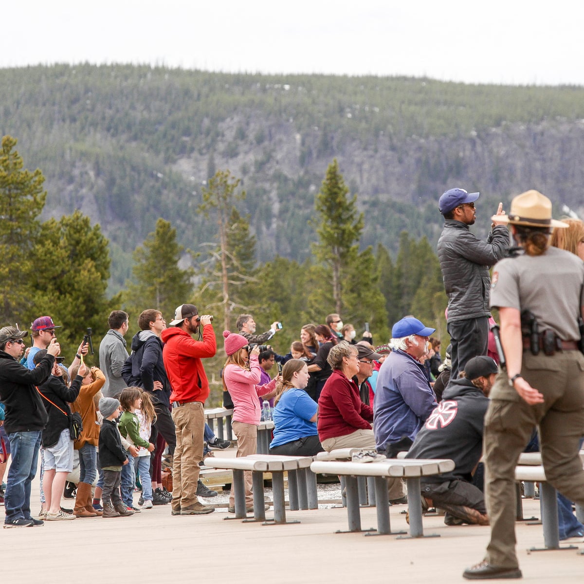 Download Not A Mask In Sight Thousands Flock To Yellowstone As Park Reopens National Parks The Guardian