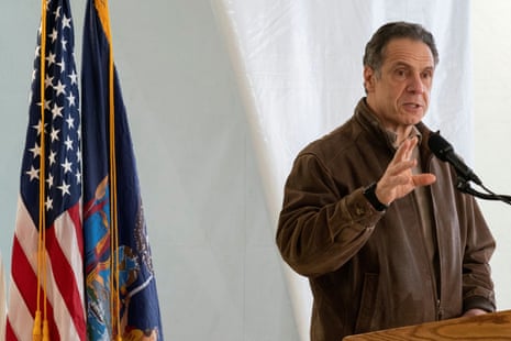 Andrew Cuomo speaks to reporters in Brooklyn, New York City on 23 January 2021. 