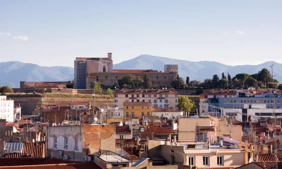 A view across Perpignan towards the mountains south of the city.