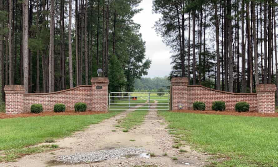 The gates near Alex Murdaugh’s property in Islandton, South Carolina.