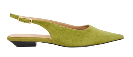 Green suede slingback