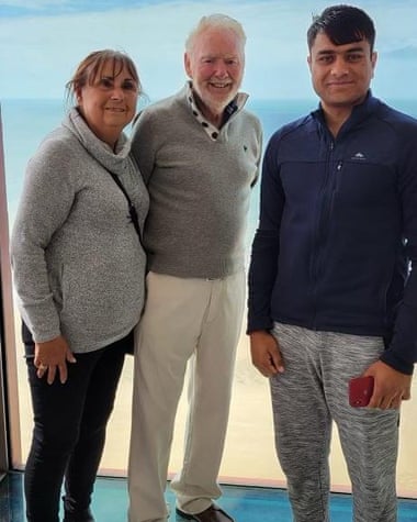 Adnan with his foster parents.
