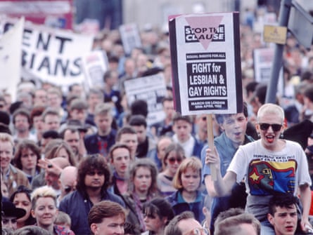 Demonstrators on a section 28 march in London in 1988.