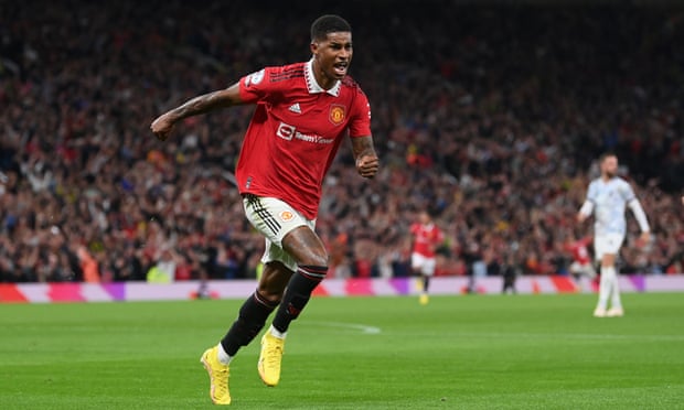 Marcus Rashford on the pitch
