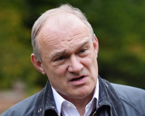 Ed Davey parlando a Liberal Evento politico dei democratici sull'integrità elettorale