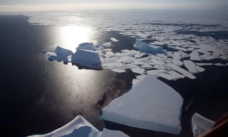 A photo showing rough compacted sea ice in the Antarctic. 