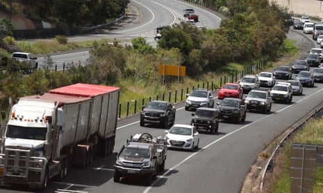 Traffic congestion is seen on a motorway