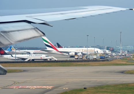 Planes on the tarmac at Heathrow airport