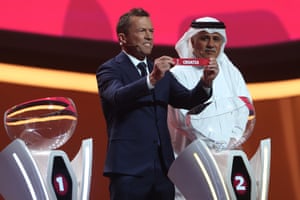 Lothar Matthaus draws the card of Croatia in Group F.