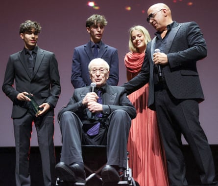 Caine with his grandchildren and Vin Diesel at the Red Sea film festival, 4 December 2025.