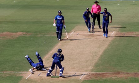 Joe Root is run out, one of many avoidable England wickets to fall.