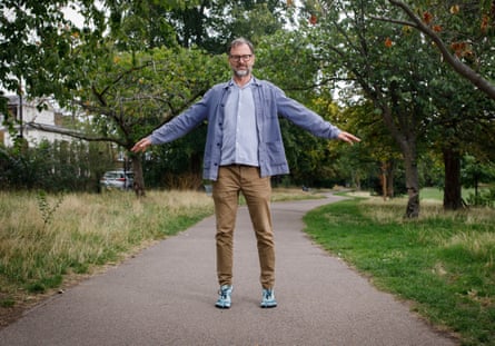 Tim Dowling seen with his pair of barefoot shoes
