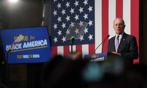 Democratic presidential candidate Michael Bloomberg attends a campaign event at Buffalo Soldiers national museum in Houston, Texas, on 13 February.