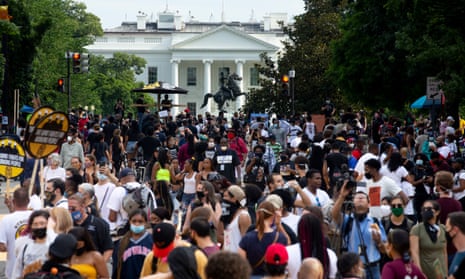 The crowd gathered at Black Lives Matter Plaza, near the White House, during celebrations to observe Juneteenth.