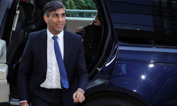 Rishi Sunak arrives for the first pre-election debate.
