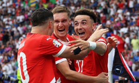 Ruben Vargas celebrates scoring Switzerland’s second goal