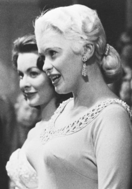 American actress Jayne Mansfield at a film screening in 1957