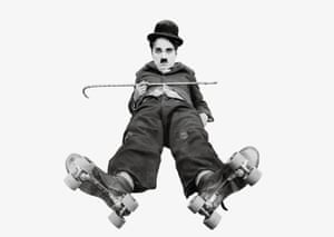 Chaplin in The Rink in 1916. In the film, Chaplin did all his own skating, aided only on a number of occasions by wires for shots where he needed to look like he was falling.